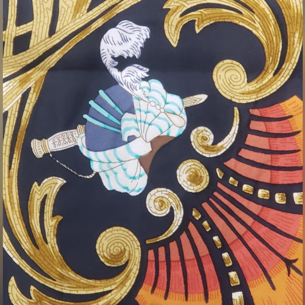 Authentic Hermes Scarf " CHEVAL TURC" 35 X 35 - Picture 8 of 10